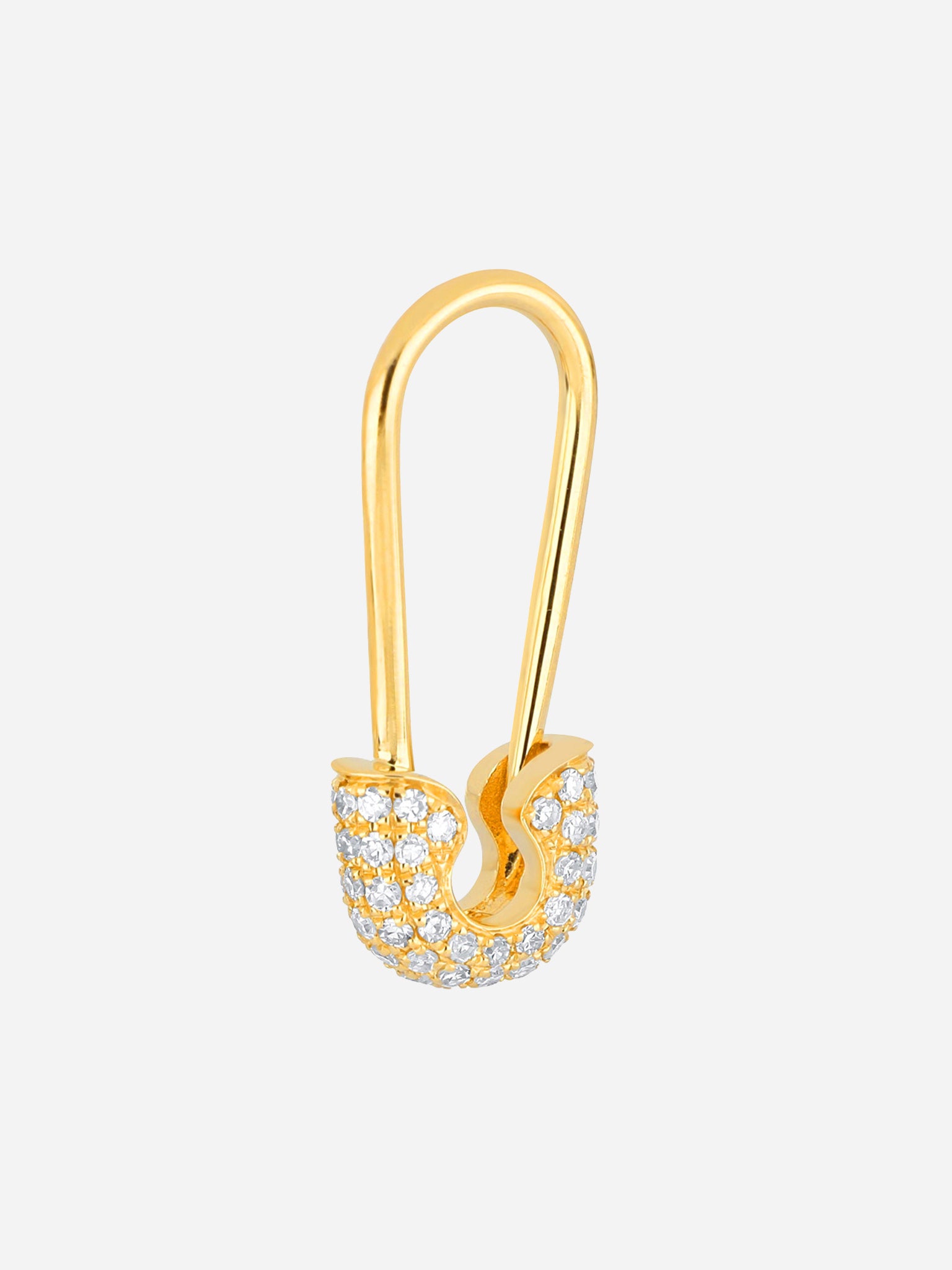 EF Collection Women's Single Diamond Safety Pin Earring - Saint Bernard
