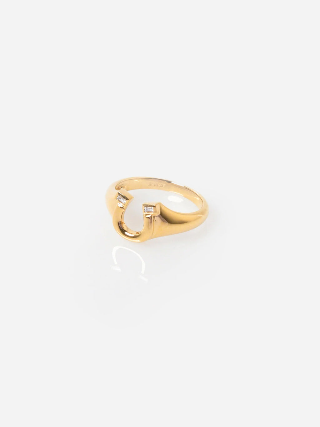 EF Collection Women's Lucky Horseshoe Signet Ring - Saint Bernard