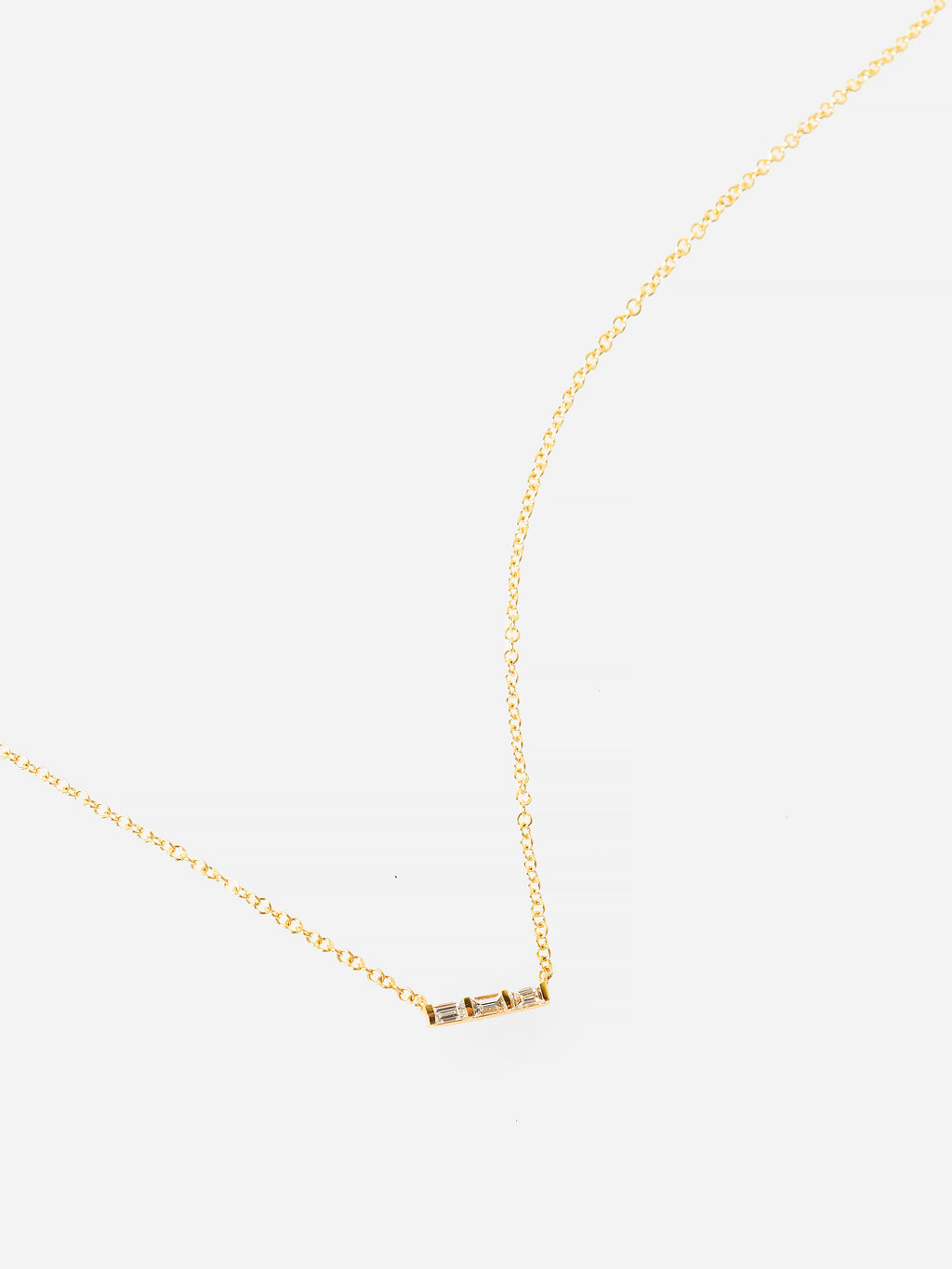 EF Collection Women's Baguette Mini Bar Necklace - Saint Bernard