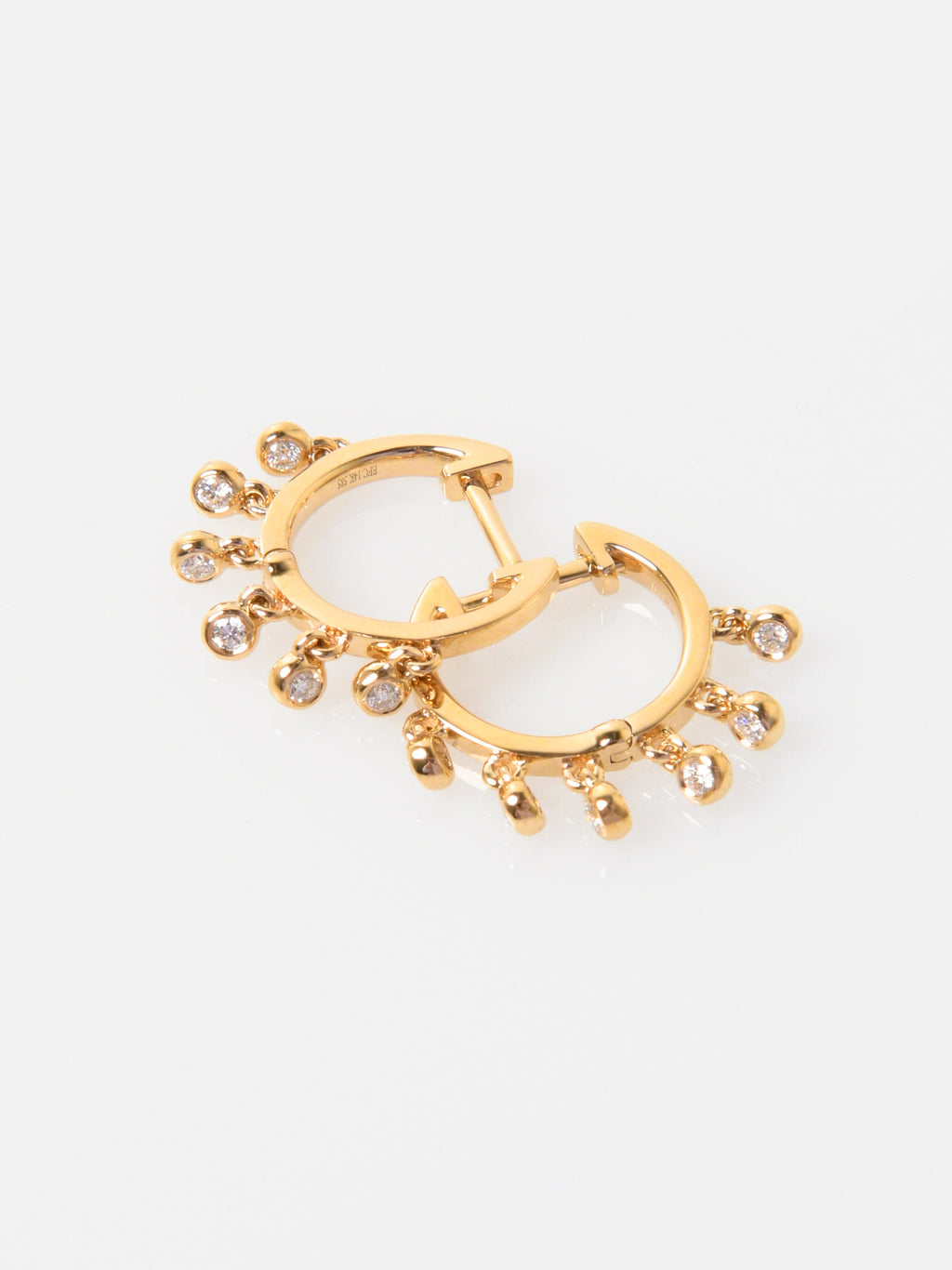 EF Collection Women's Diamond Bezel Shimmy Huggie Earrings - Saint Bernard