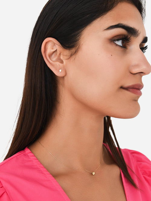 EF Collection Diamond + Pearl Stud Earrings