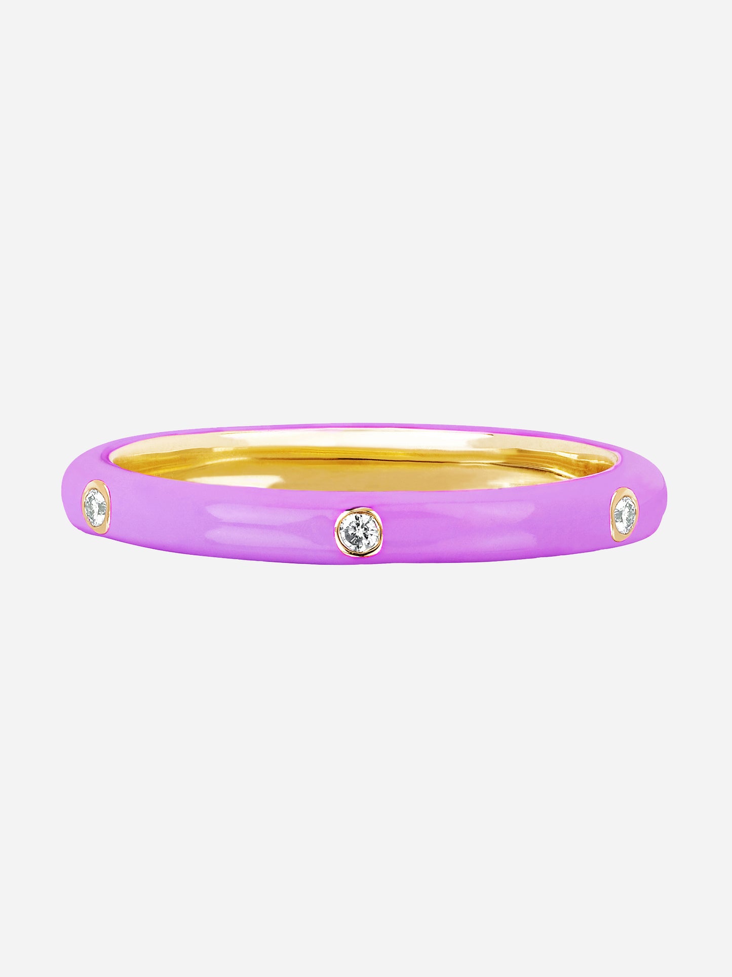 EF Collection Women's 3 Diamond Enamel Stack Ring - Saint Bernard