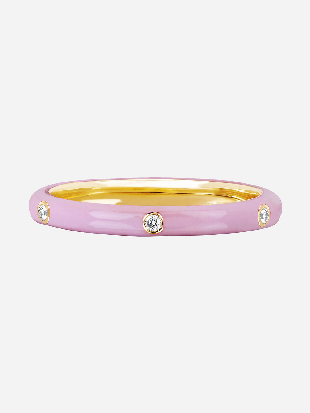 EF Collection Women's 3 Diamond Enamel Stack Ring - Saint Bernard