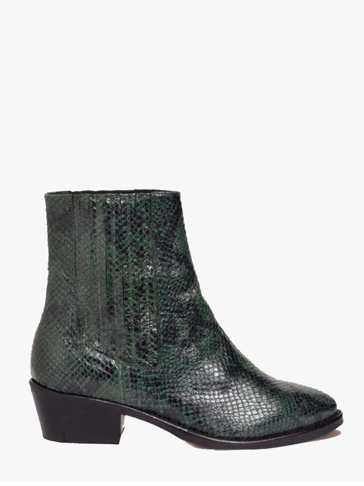 Anaki Paris Green Python Elizabeth Bootie - Saint Bernard