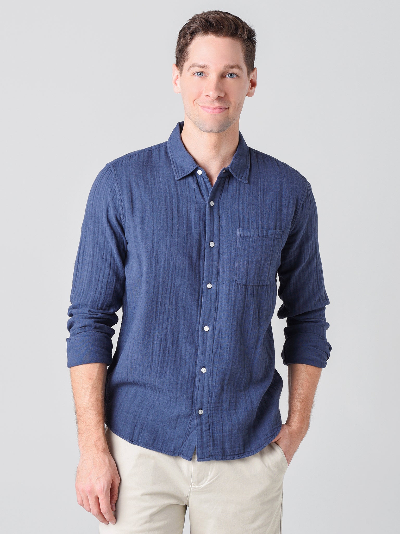 Velvet Men's Elton Cotton Woven Button-Down Shirt - Saint Bernard