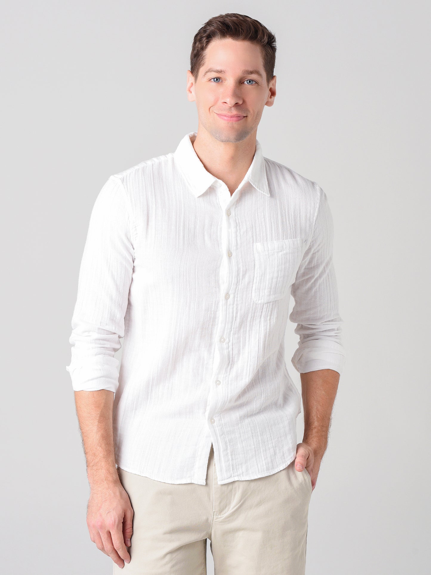 Velvet Men's Elton Cotton Woven Button-Down Shirt - Saint Bernard