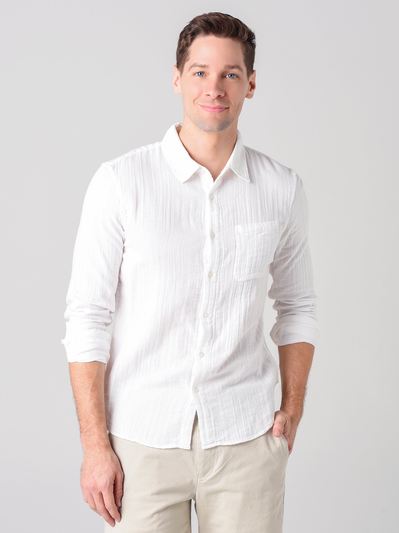 Velvet Men's Elton Cotton Woven Button-Down Shirt - Saint Bernard