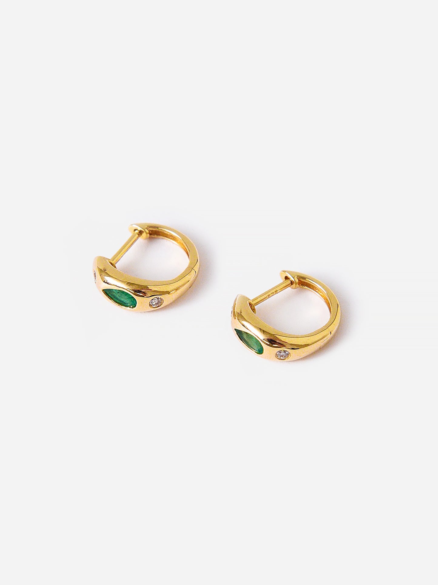 Francie B. Emerald Diamond Hoop Earring - Saint Bernard