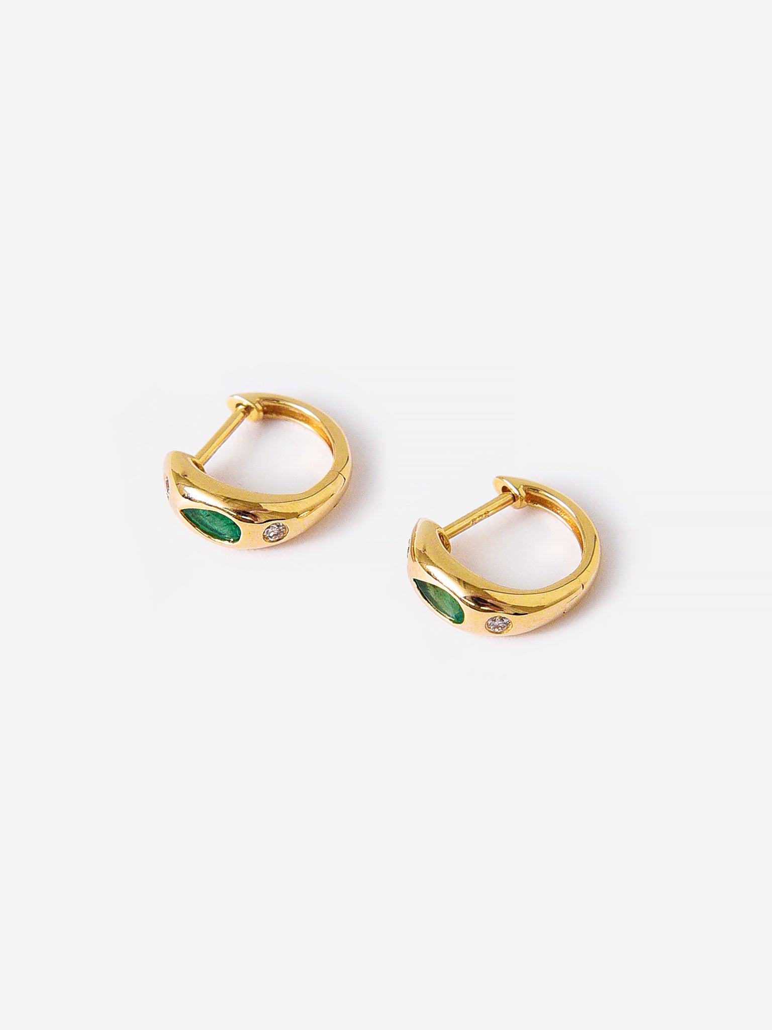 Francie B. Emerald Diamond Hoop Earring - Saint Bernard