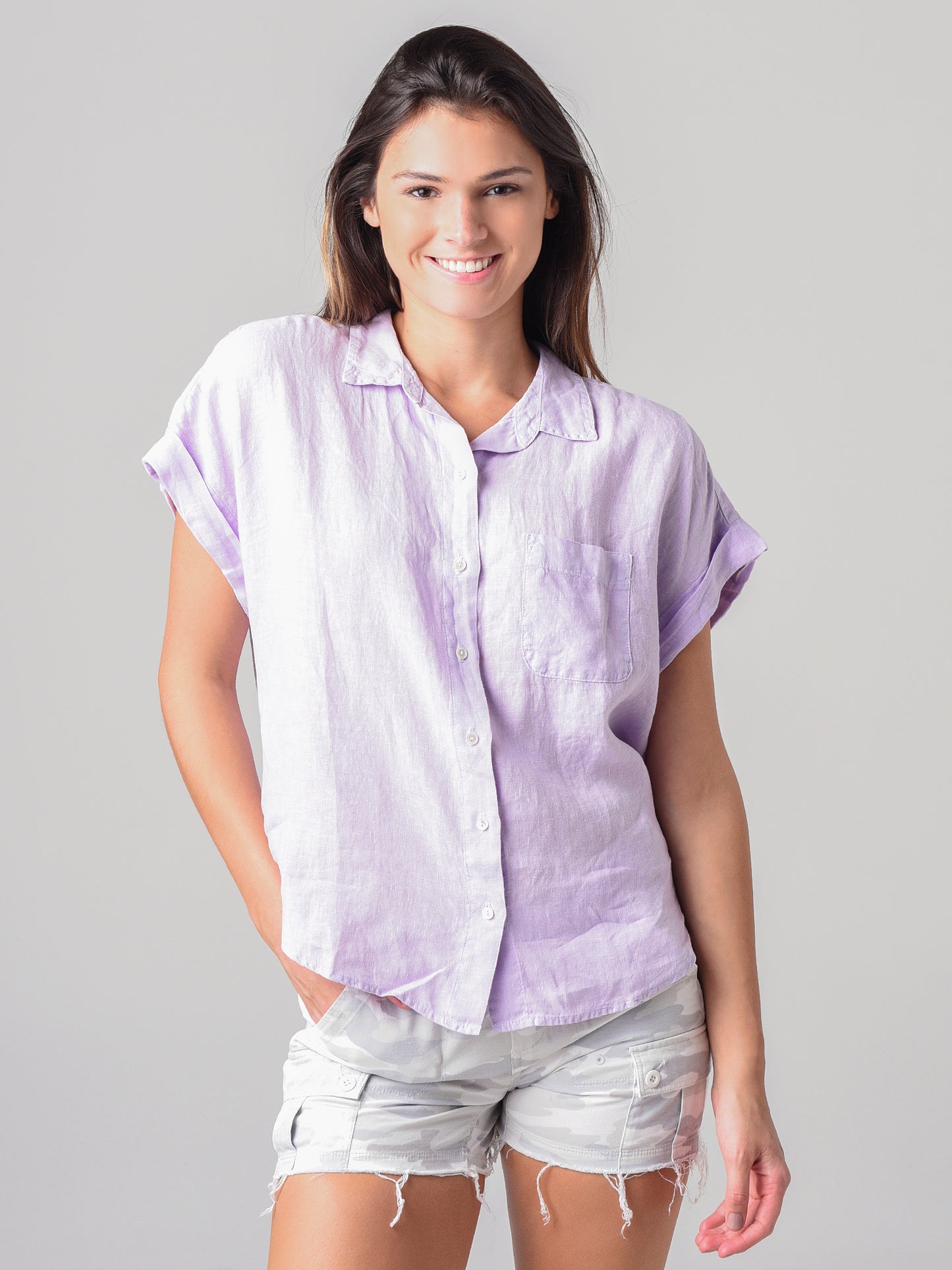 Velvet Women's Emerson Linen Button-Up Shirt - Saint Bernard