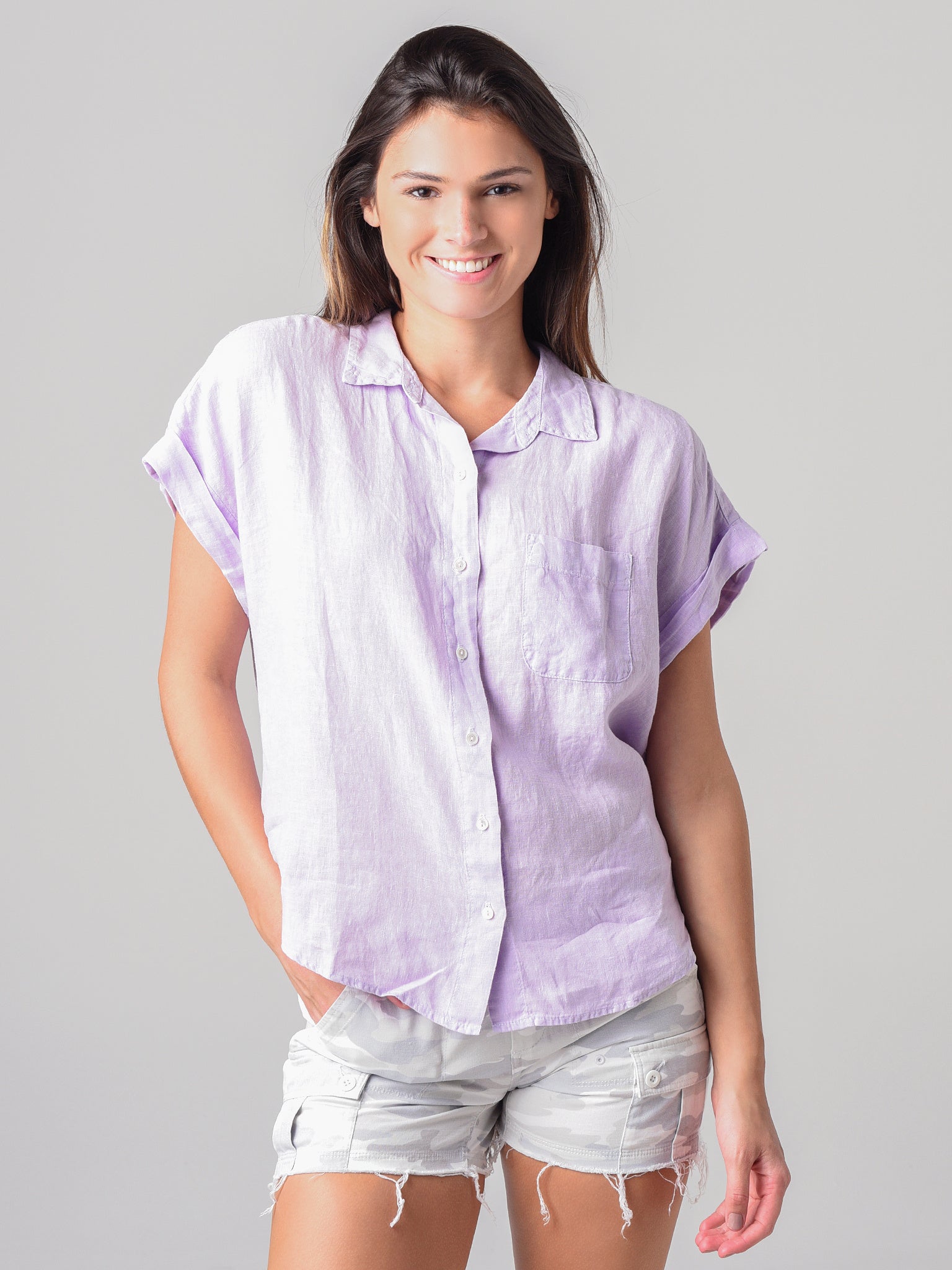 Velvet Women's Emerson Linen Button-Up Shirt - Saint Bernard