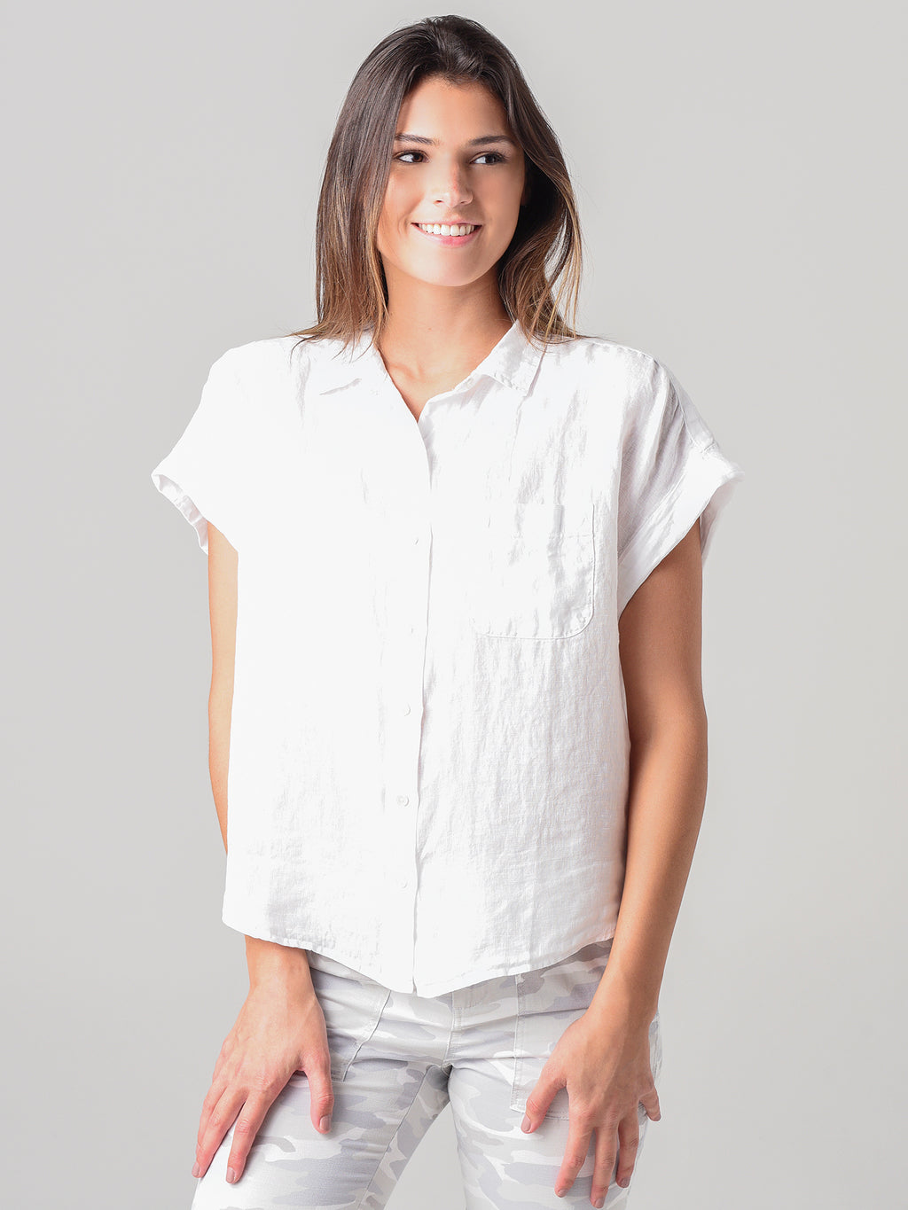 Velvet Women's Emerson Linen Button-Up Shirt - Saint Bernard