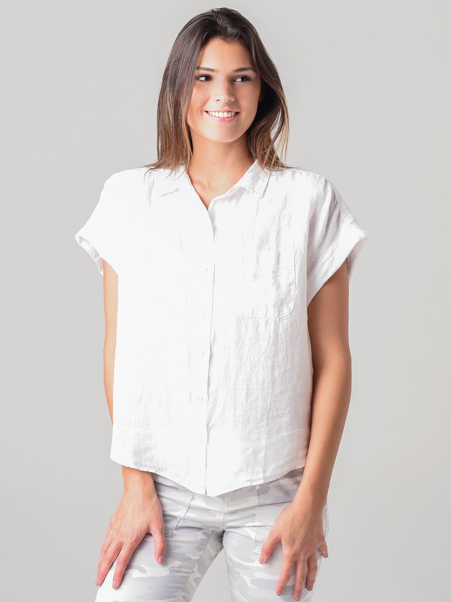 Velvet Women's Emerson Linen Button-Up Shirt - Saint Bernard