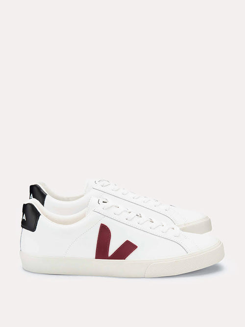 Veja Men's Esplar Logo White Marsala Black Sneaker