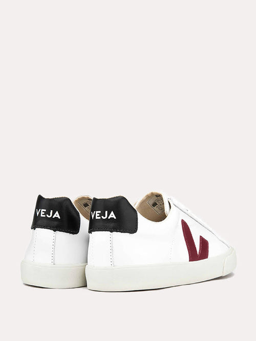 Veja Men's Esplar Logo White Marsala Black Sneaker