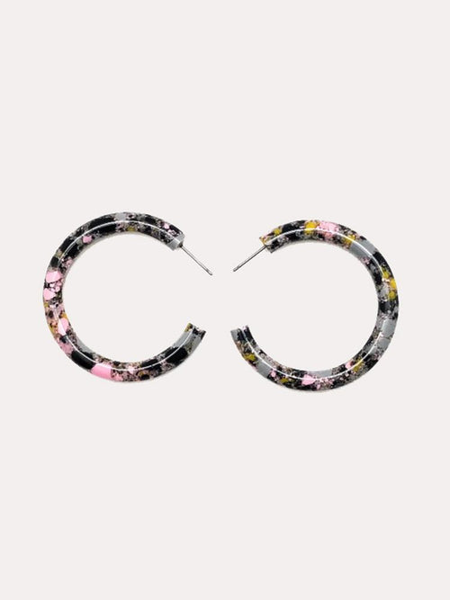 Allie Beads Speckled Tortoise Hoop Earring