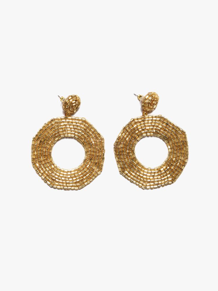 Allie Beads Beaded Circle Earrings - Saint Bernard