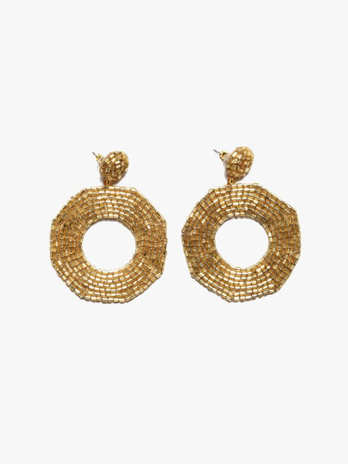 Allie Beads Beaded Circle Earrings