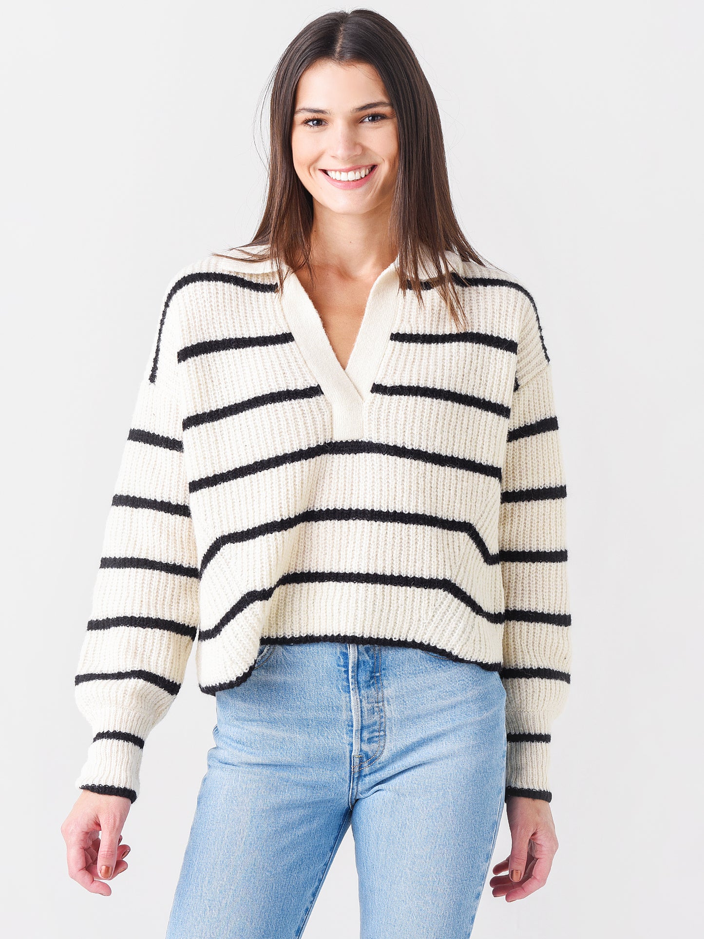 Eleven Six Women's Tatum Stripe Sweater - Saint Bernard