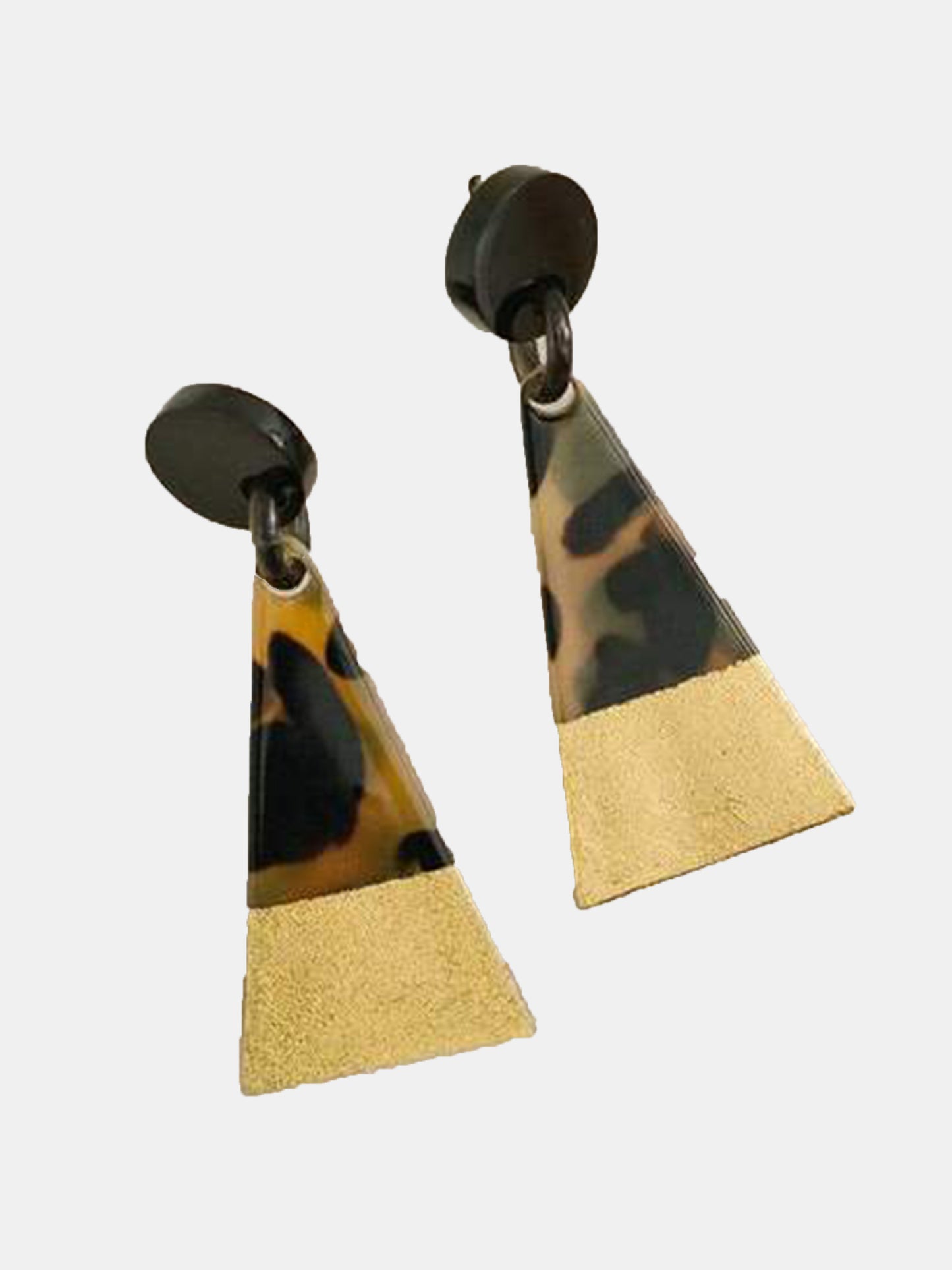 Sunshine Tienda Gold Dipped Tortoise Triangle Earring - Saint Bernard