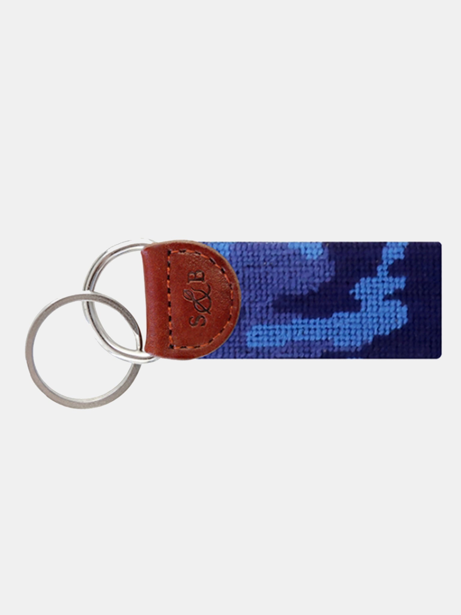 Smathers & Branson Navy Camo Needlepoint Key Fob - Saint Bernard