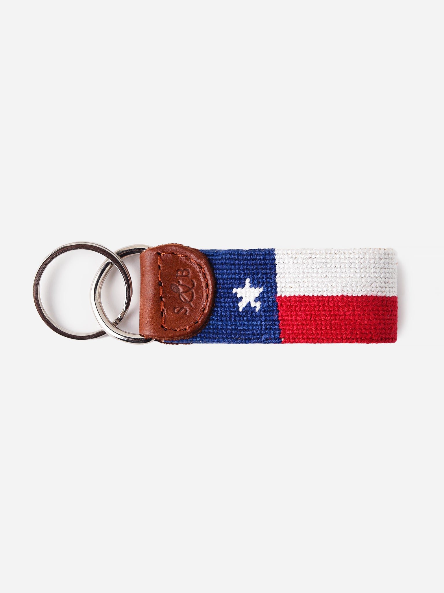 Smathers + Branson Big Texas Flag Needlepoint Key Fob - Saint Bernard