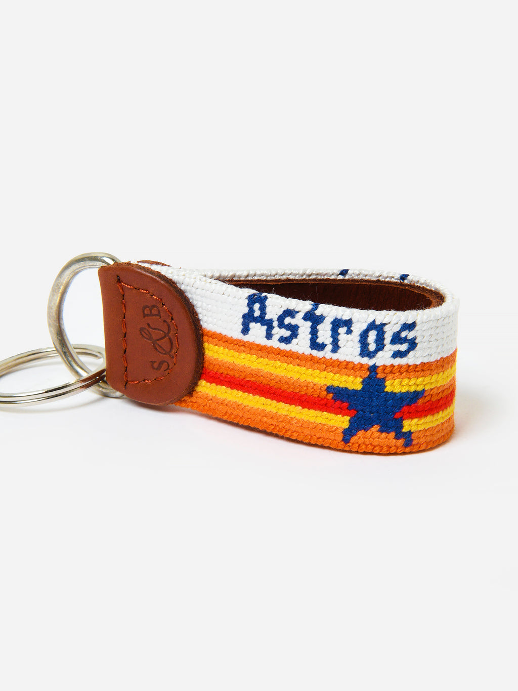 Smathers + Branson Houston Astros Cooperstown Needlepoint Key Fob - Saint Bernard