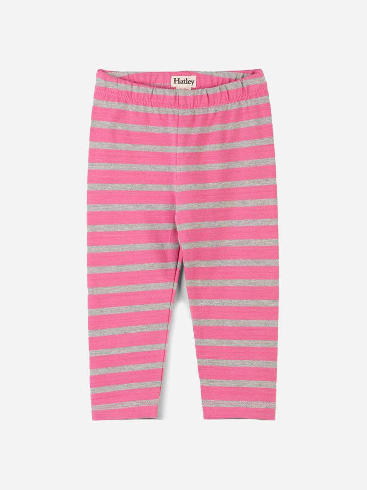 Hatley Rose Striped Baby Leggings - Saint Bernard