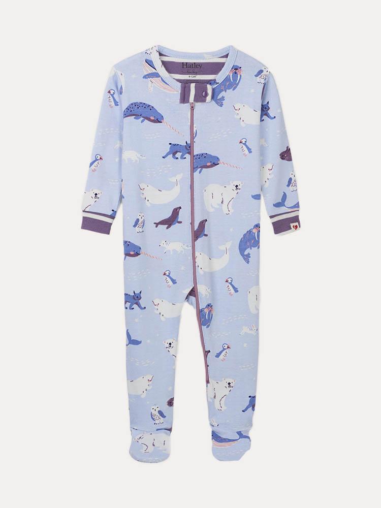 Hatley Little Boys' Polar Critters Organic Cotton Footed Coverall - Saint Bernard