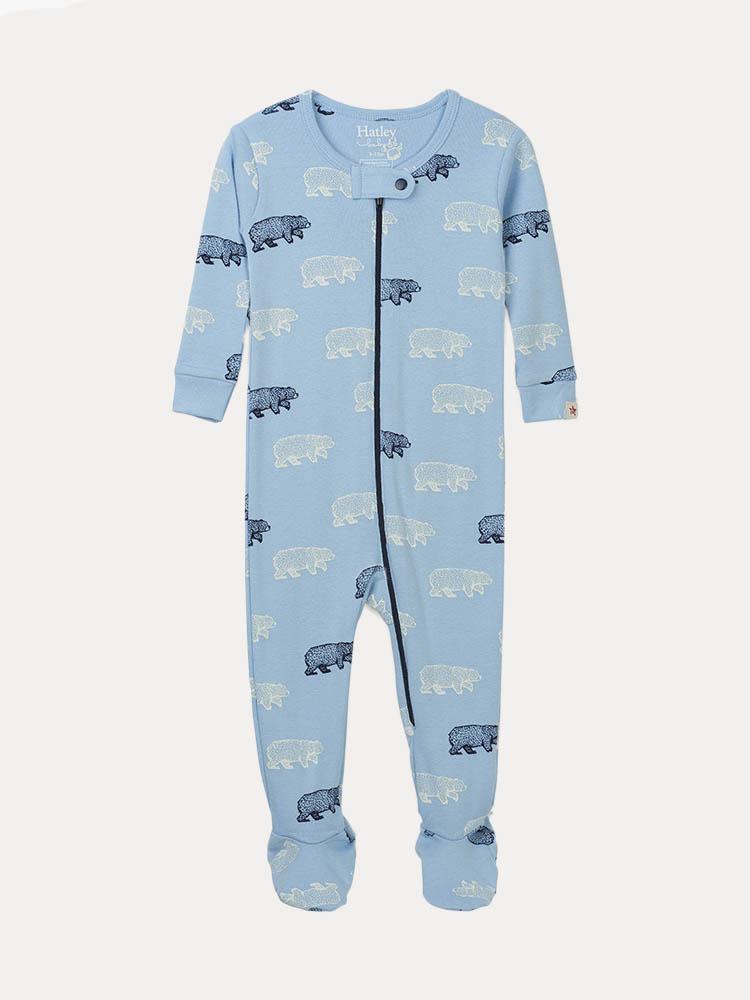 Hatley Little Boys'  Band Of Bears Organic Footed Coverall - Saint Bernard