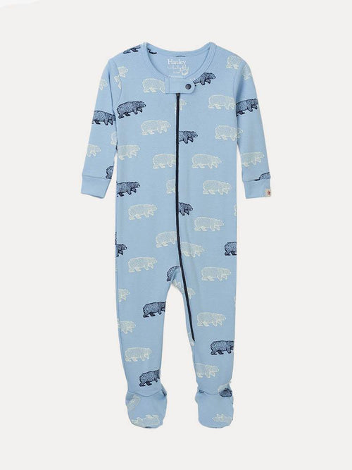 Hatley Little Boys'  Band Of Bears Organic Footed Coverall - Saint Bernard