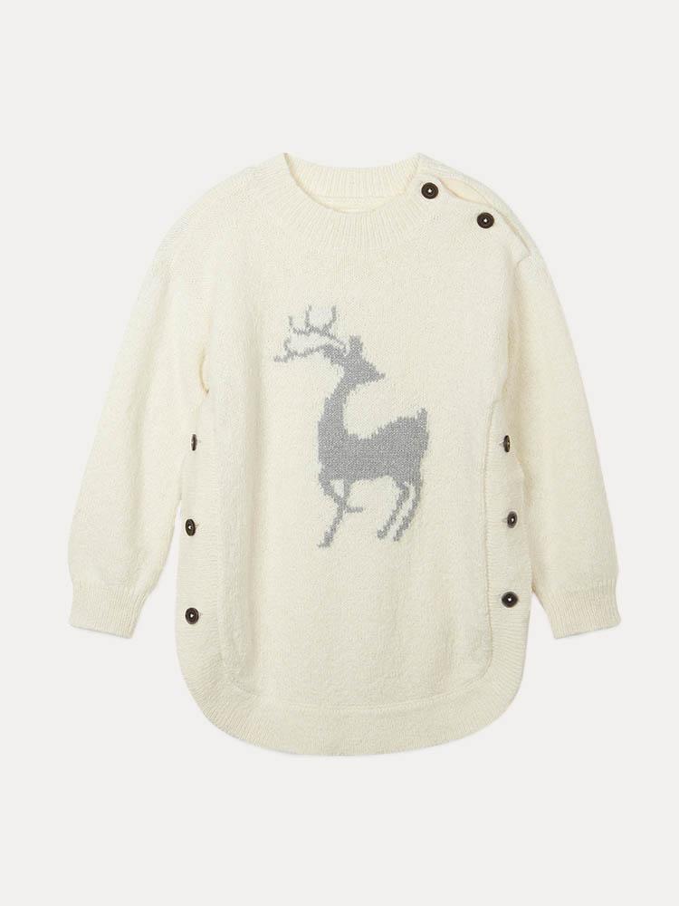 Hatley Litle Girl's Mistletoe Deer Sweater
