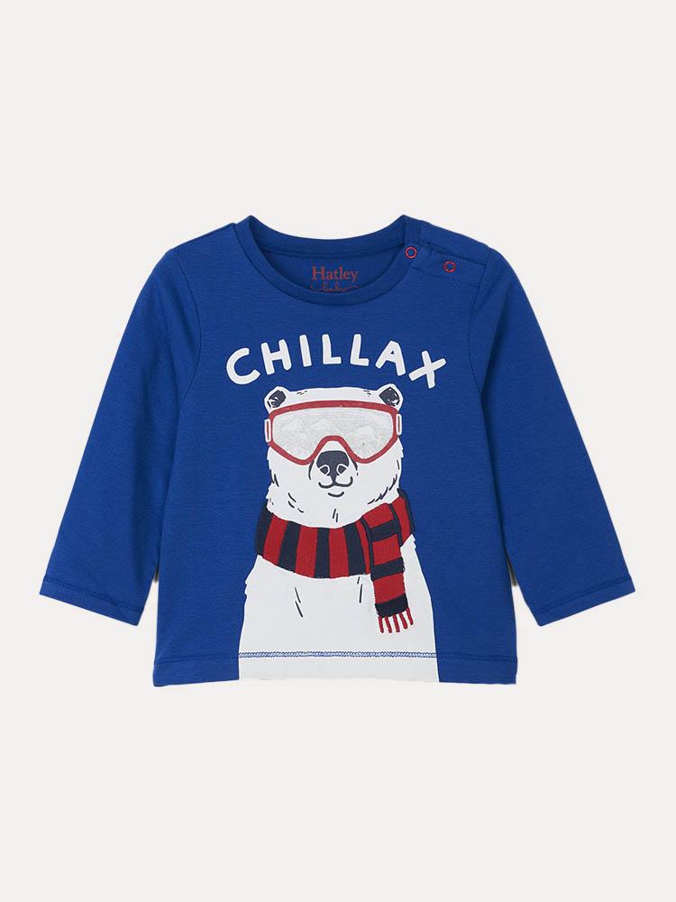 Hatley Little Boys' Chill Bear Long Sleeve Tee - Saint Bernard