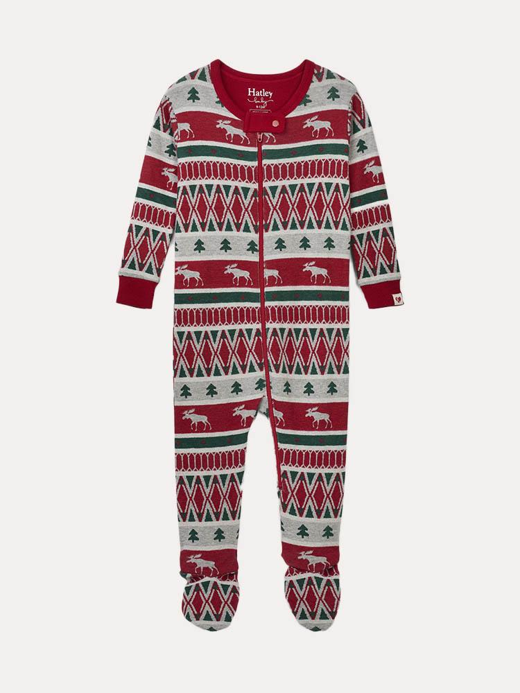Hatley Little Boys' Winter Fair Organic Cotton Footed Coverall - Saint Bernard