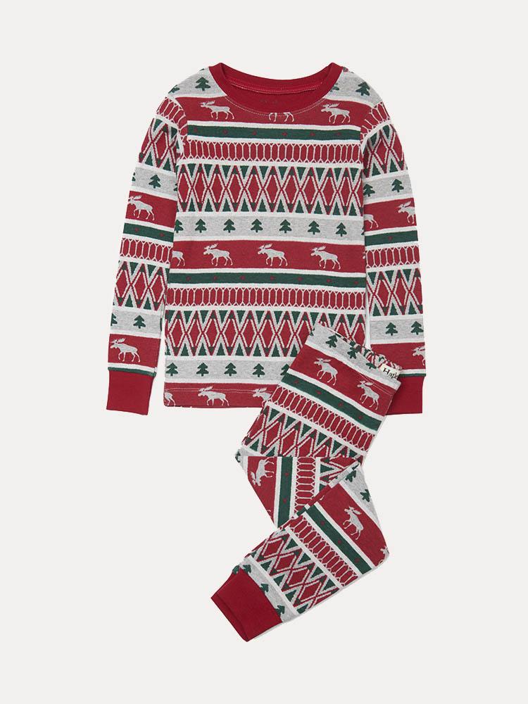 Hatley Boys' Winter Fair Isle Pajama Set - Saint Bernard