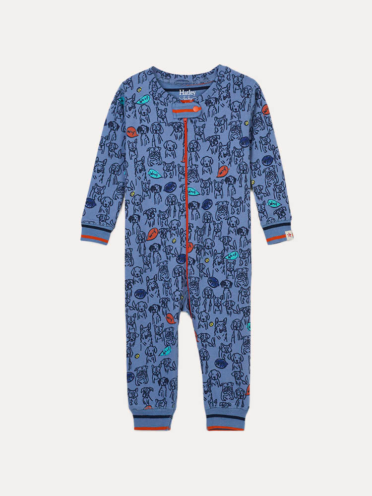 Hatley Little Boys' Pupy Pals Organic Cotton Coverall - Saint Bernard