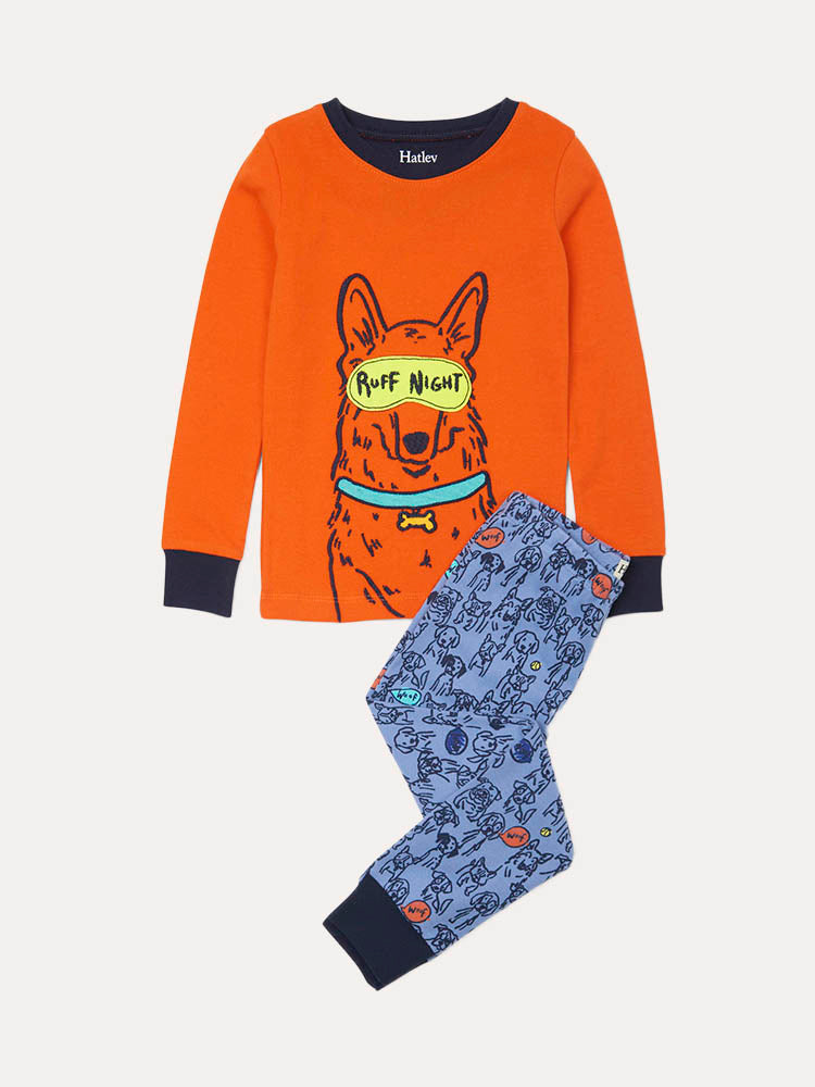 Hatley Little Boys' Puppy Pals Organic Cotton Pajama Set - Saint Bernard