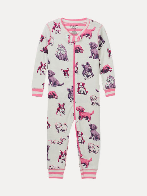 Hatley Little Girls' Precious Pups Organic Cotton Coverall - Saint Bernard