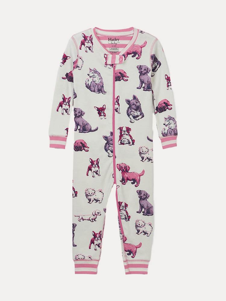 Hatley Little Girls' Precious Pups Organic Cotton Coverall - Saint Bernard