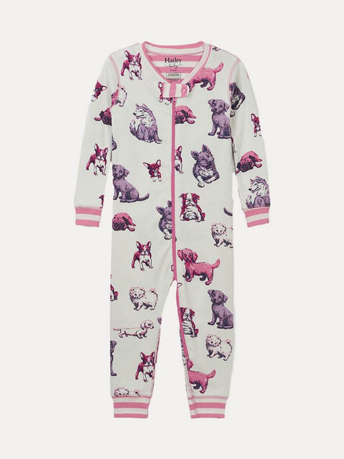 Hatley Little Girls' Precious Pups Organic Cotton Coverall - Saint Bernard