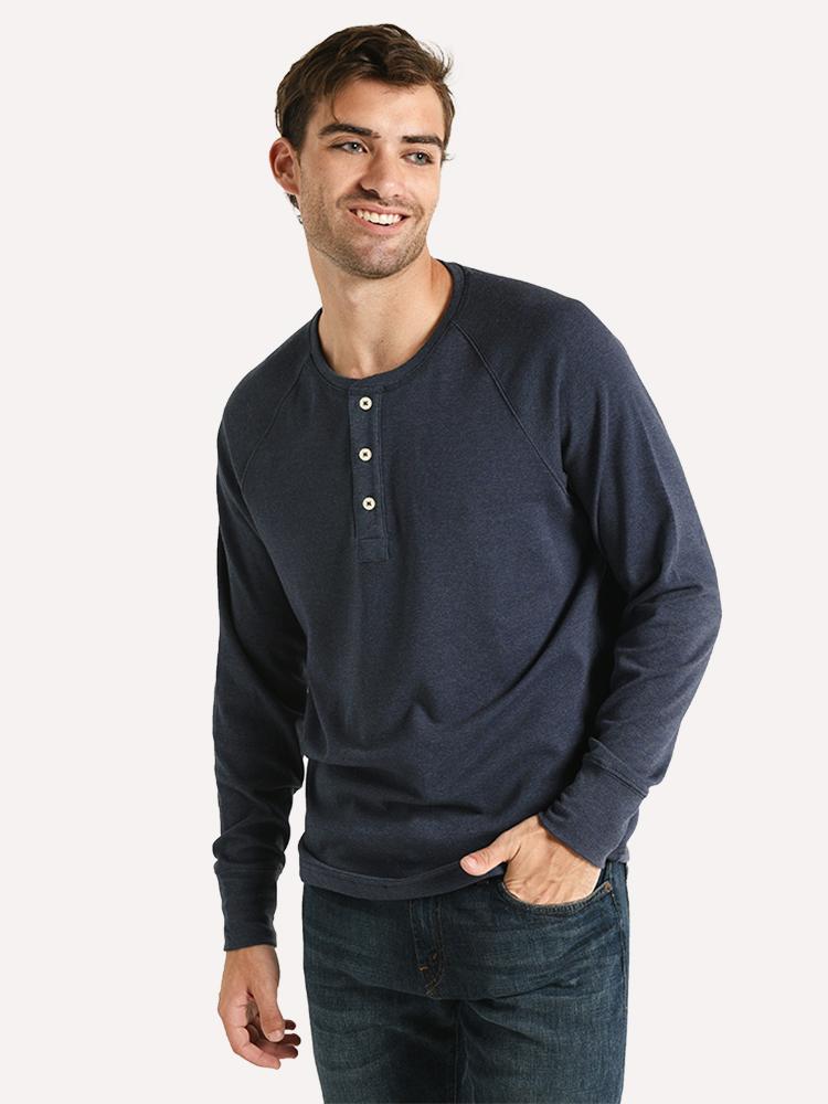 The Normal Brand Long Sleeve Puremeso Henley - Saint Bernard
