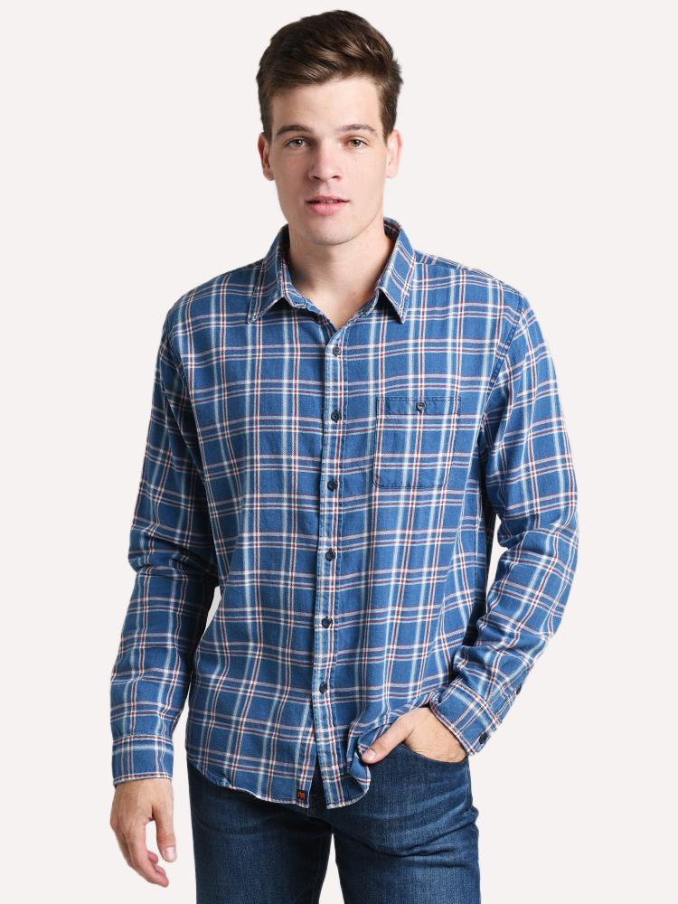 The Normal Brand Frankfort Indigo Twill Plaid - Saint Bernard