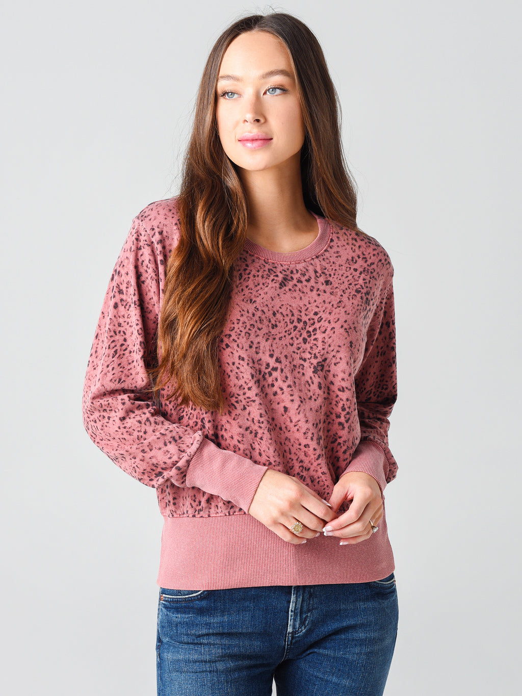 Sundry Leopard Sweatshirt - Saint Bernard