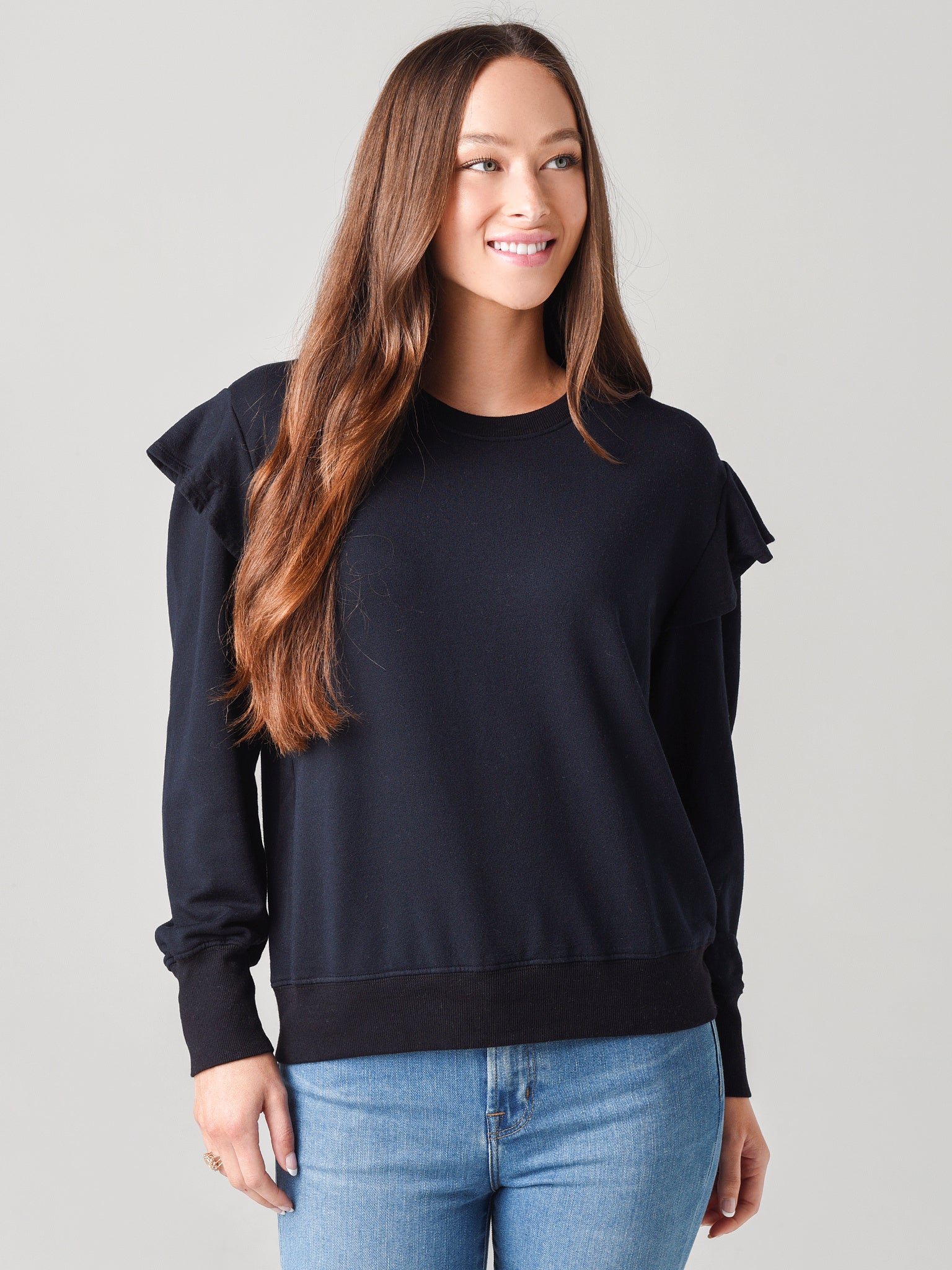 Sundry Ruffle Sweatshirt - Saint Bernard