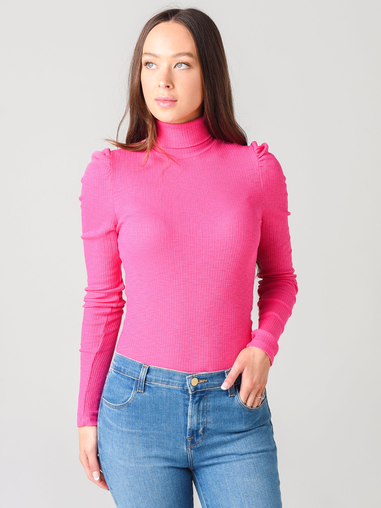 Sundry Puff Sleeve Turtleneck - Saint Bernard