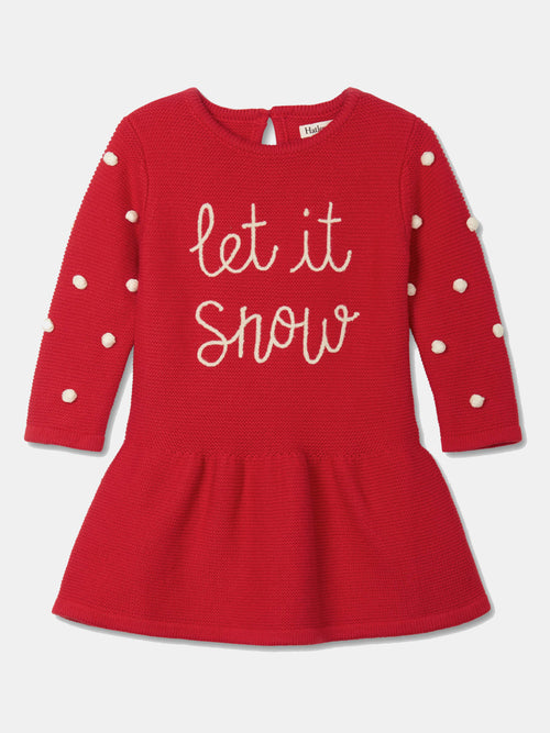 Hatley Baby Girls' Let it Snow Sweater Dress - Saint Bernard