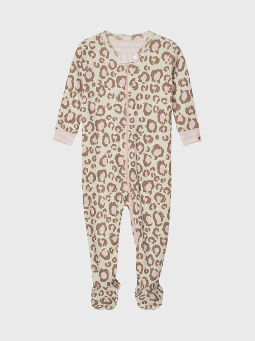 Hatley Painted Leopard Organic Cotton Footed Coverall - Saint Bernard