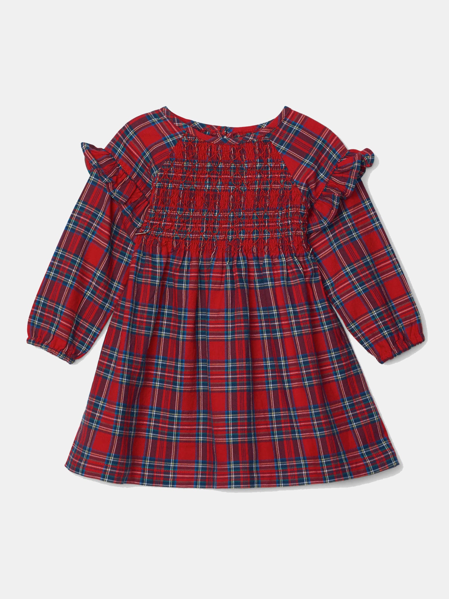 Hatley Baby Girls' Holiday Plaid Smocked Dress - Saint Bernard