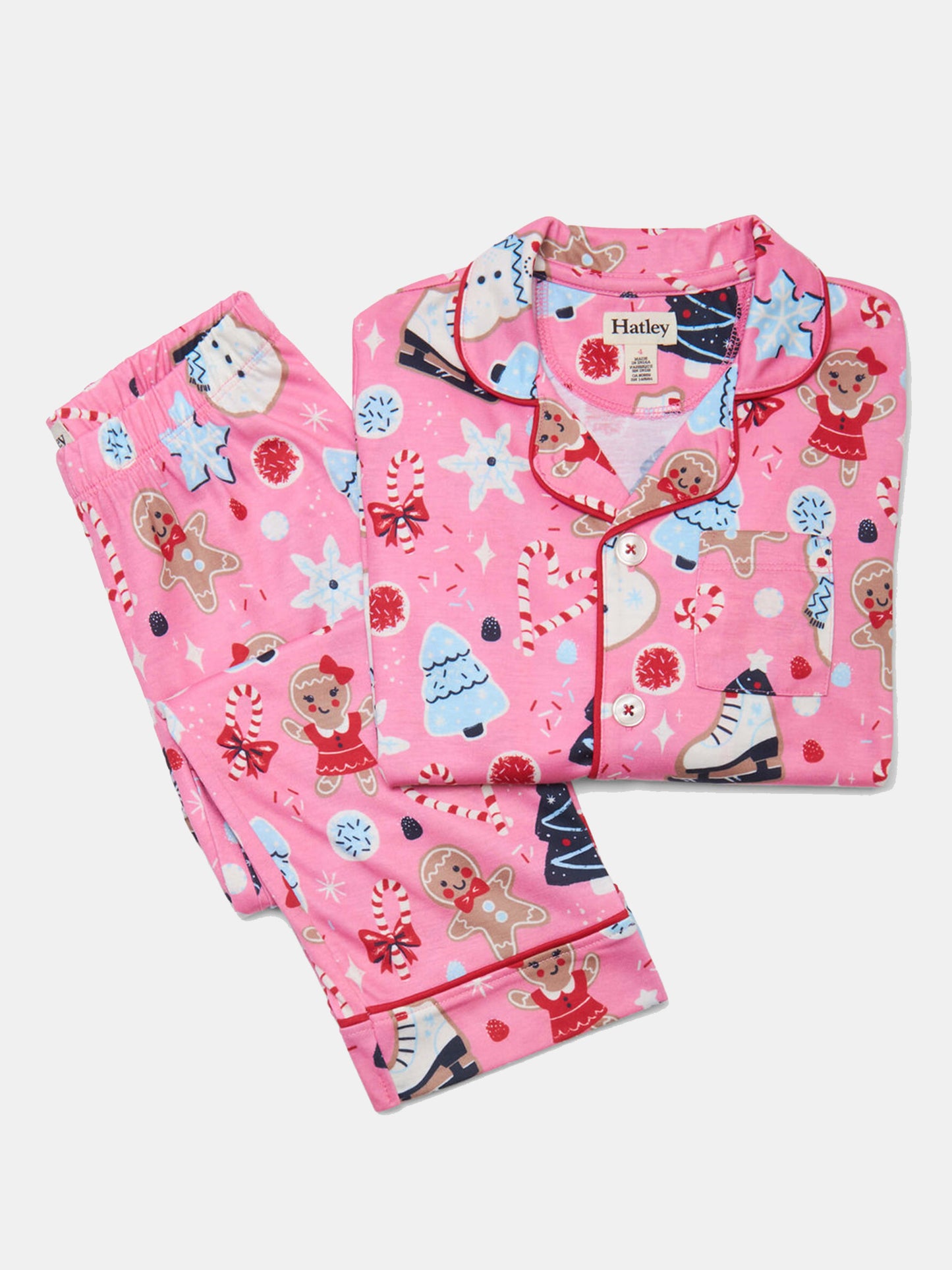 Hatley Girls' Sugar Rush Button Down Pajama Set - Saint Bernard