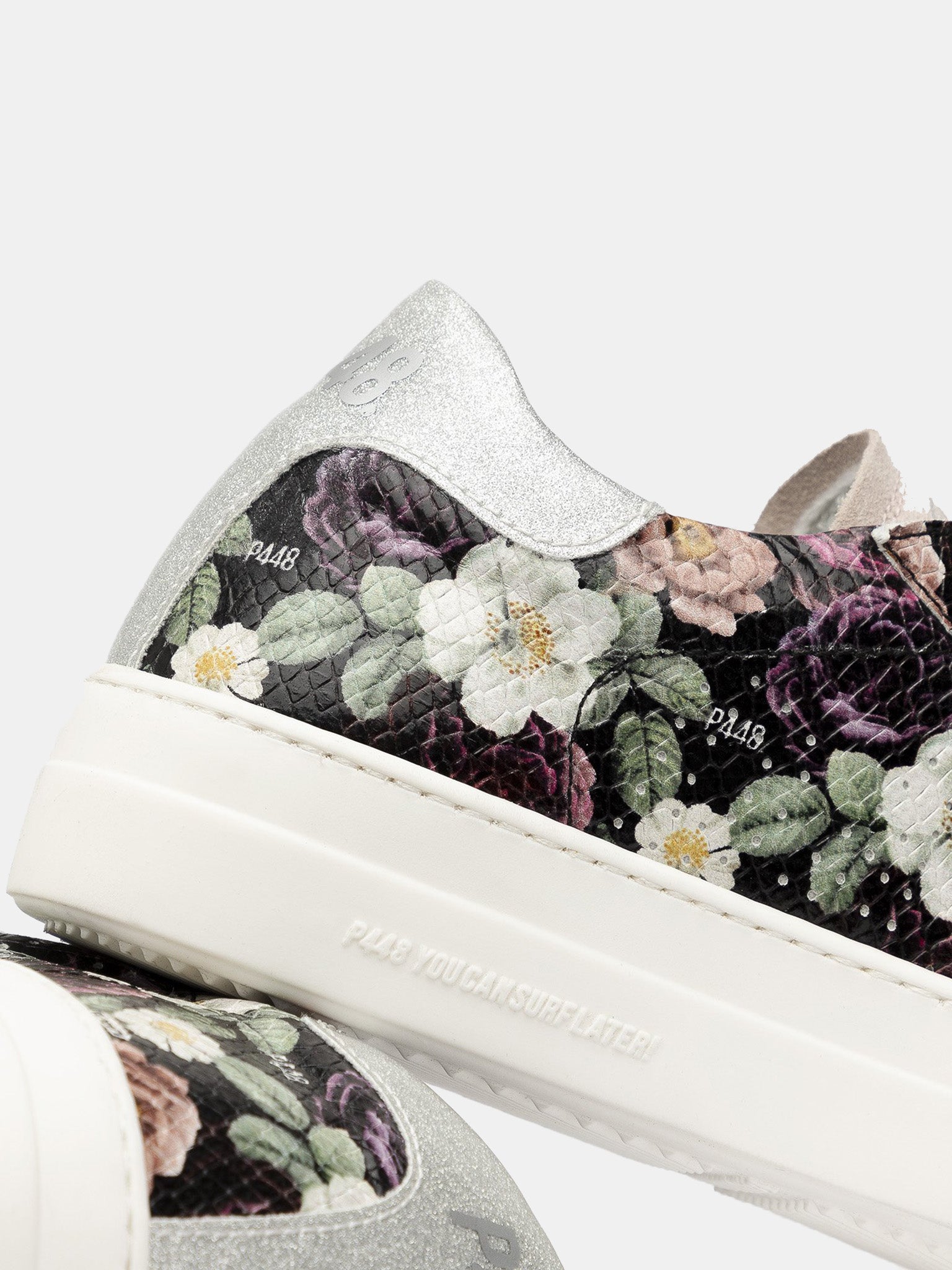 Floral Alexander Mcqueen Trainers Sale Black/white Oversized Sneakers